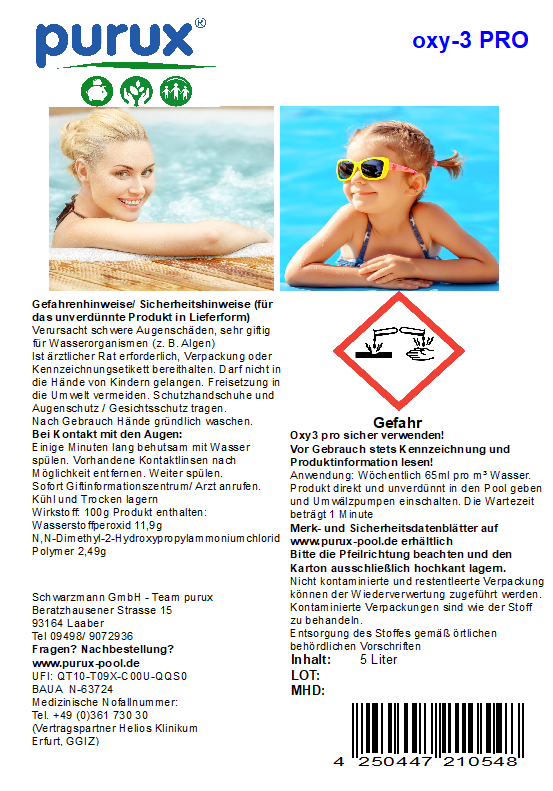 Oxy3 pro 5 L purux – Chlorfreie Poolpflege mit Aktivsauerstoff