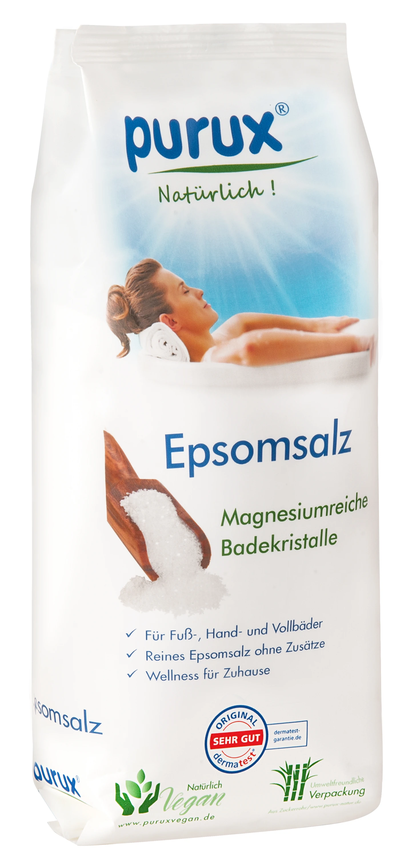 purux Epsomsalz Beutel Frontansicht