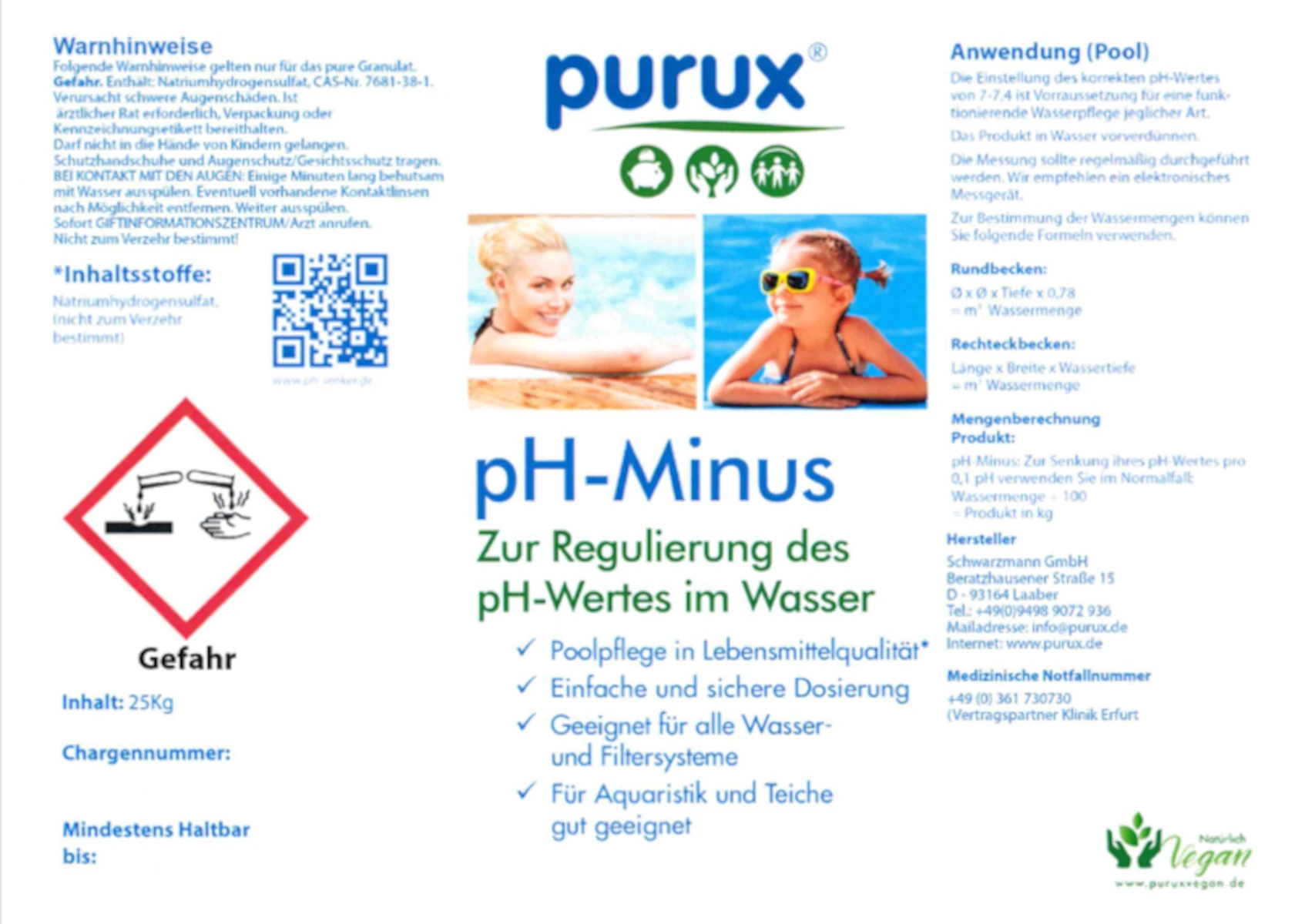 purux pH Senker Etikett